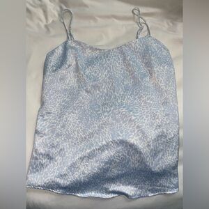 Dynamite Light Blue and White Patterned Top